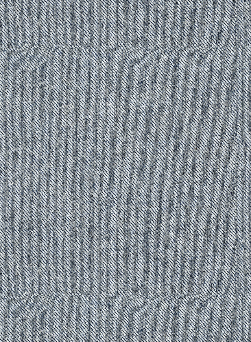 Light Blue Denim Highland Tweed Trousers - StudioSuits