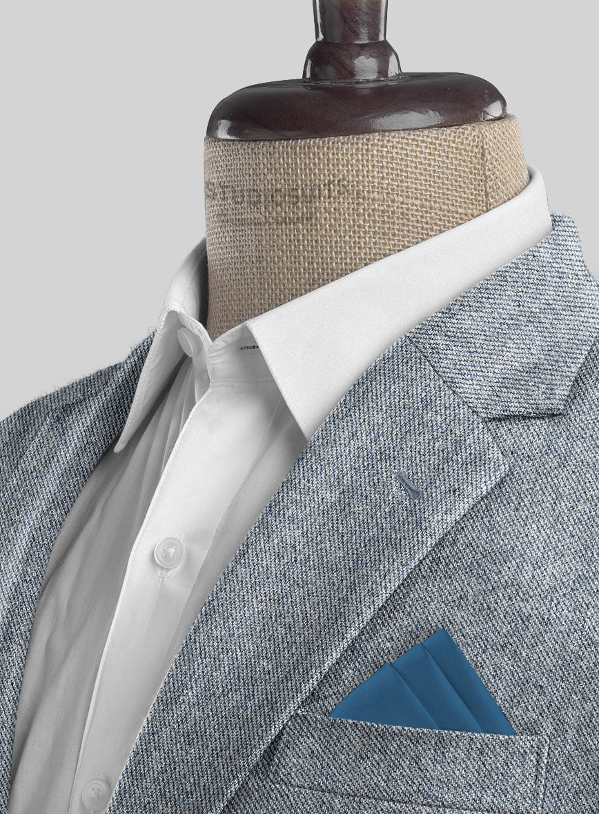 Light Blue Denim Tweed Jacket - StudioSuits