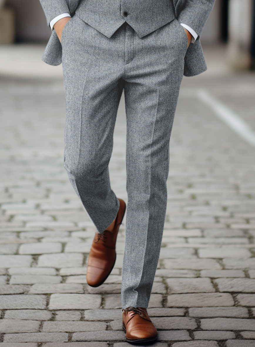 Light Blue Denim Tweed Pants