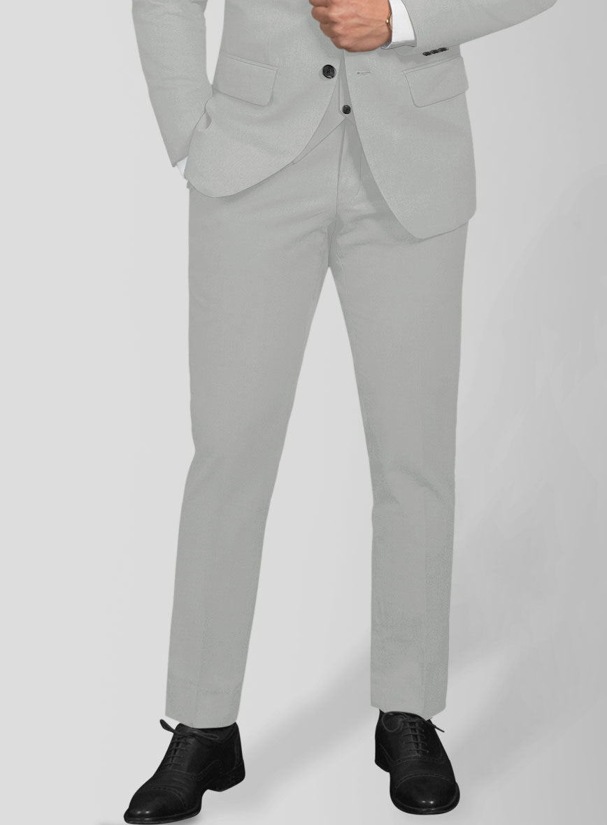 Light Gray Feather Cotton Canvas Stretch Suit - StudioSuits