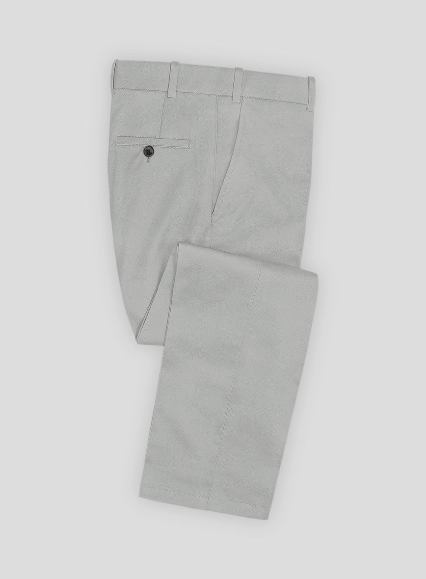 Light Gray Feather Cotton Canvas Stretch Suit - StudioSuits