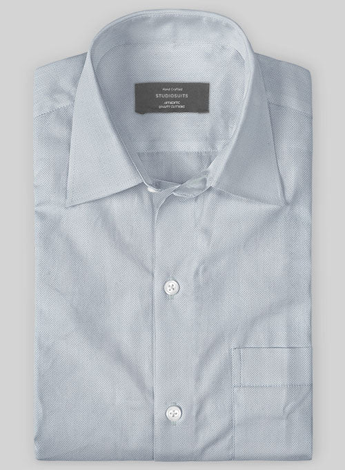 Light Gray Herringbone Cotton Shirt