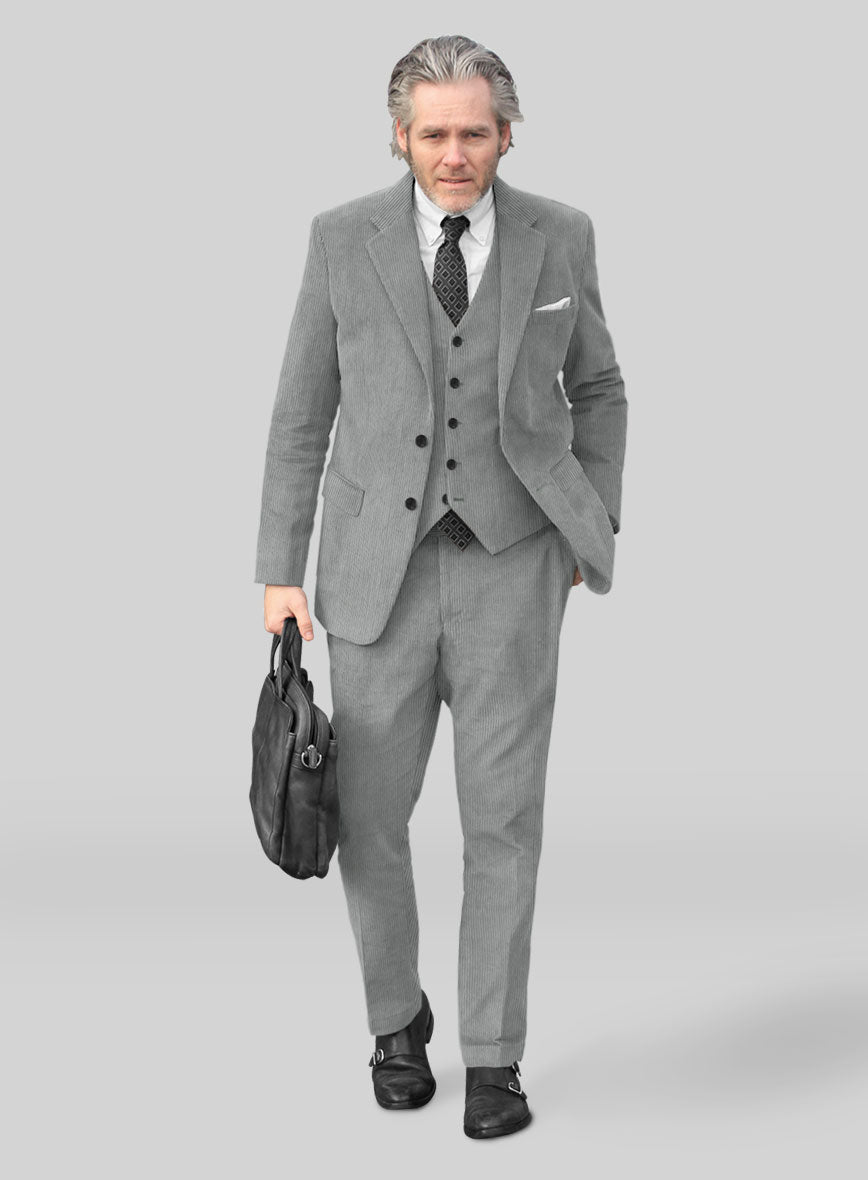 Light Gray Corduroy Suit – StudioSuits