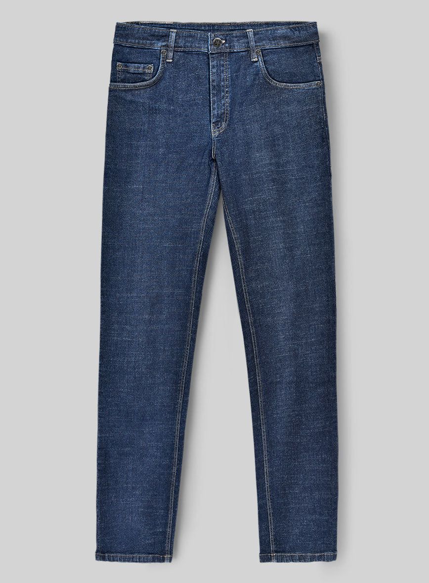 Light Indigo Stretch Denim Jeans - StudioSuits