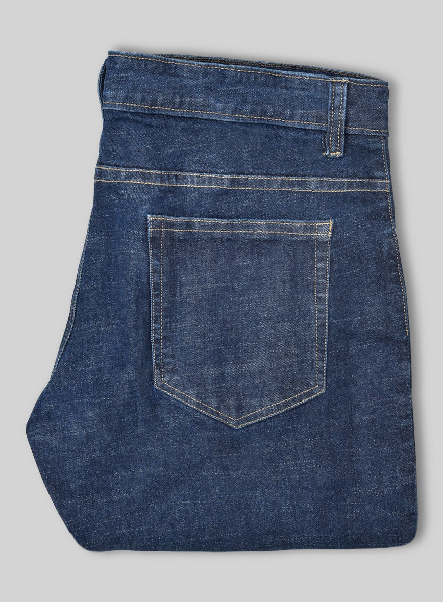 Light Indigo Stretch Denim Jeans - StudioSuits