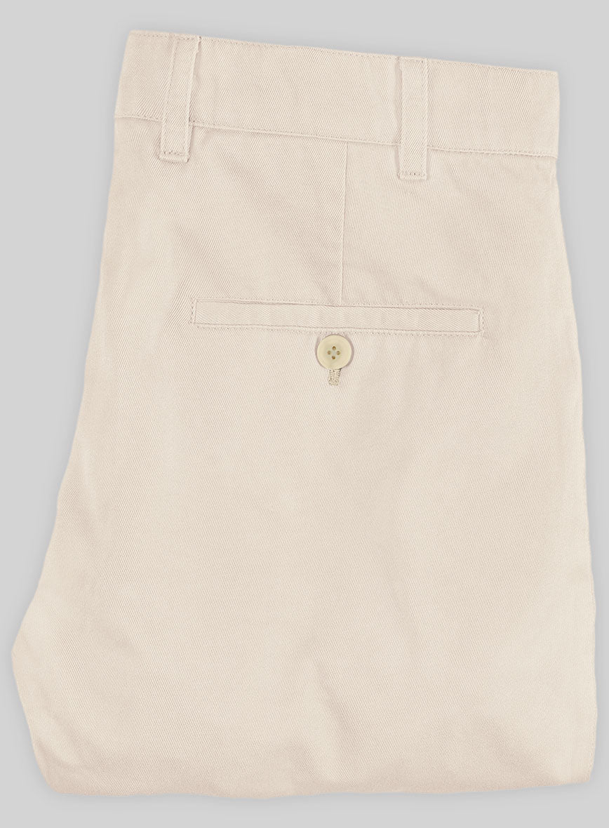 Washed Light Khaki Stretch Chino Pants - StudioSuits