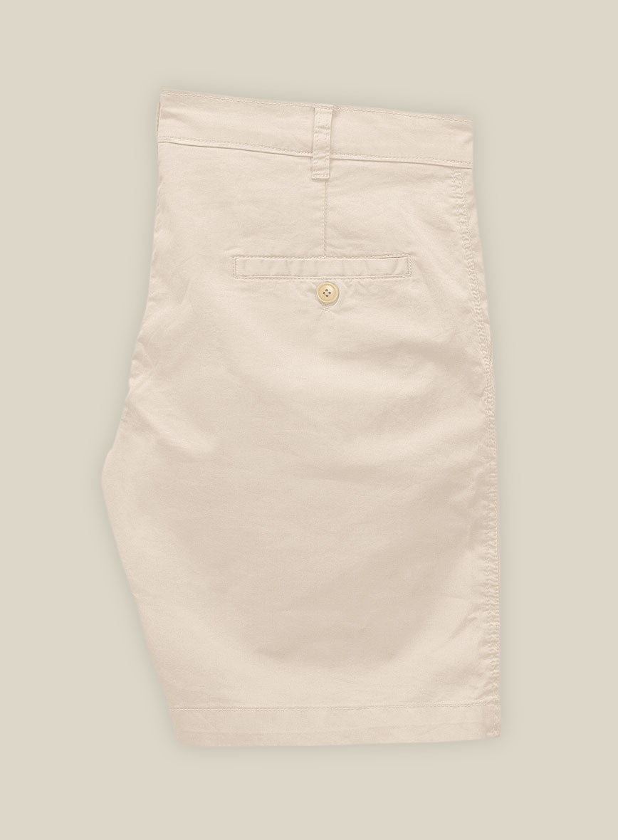 Light Khaki Stretch Chino Shorts - StudioSuits