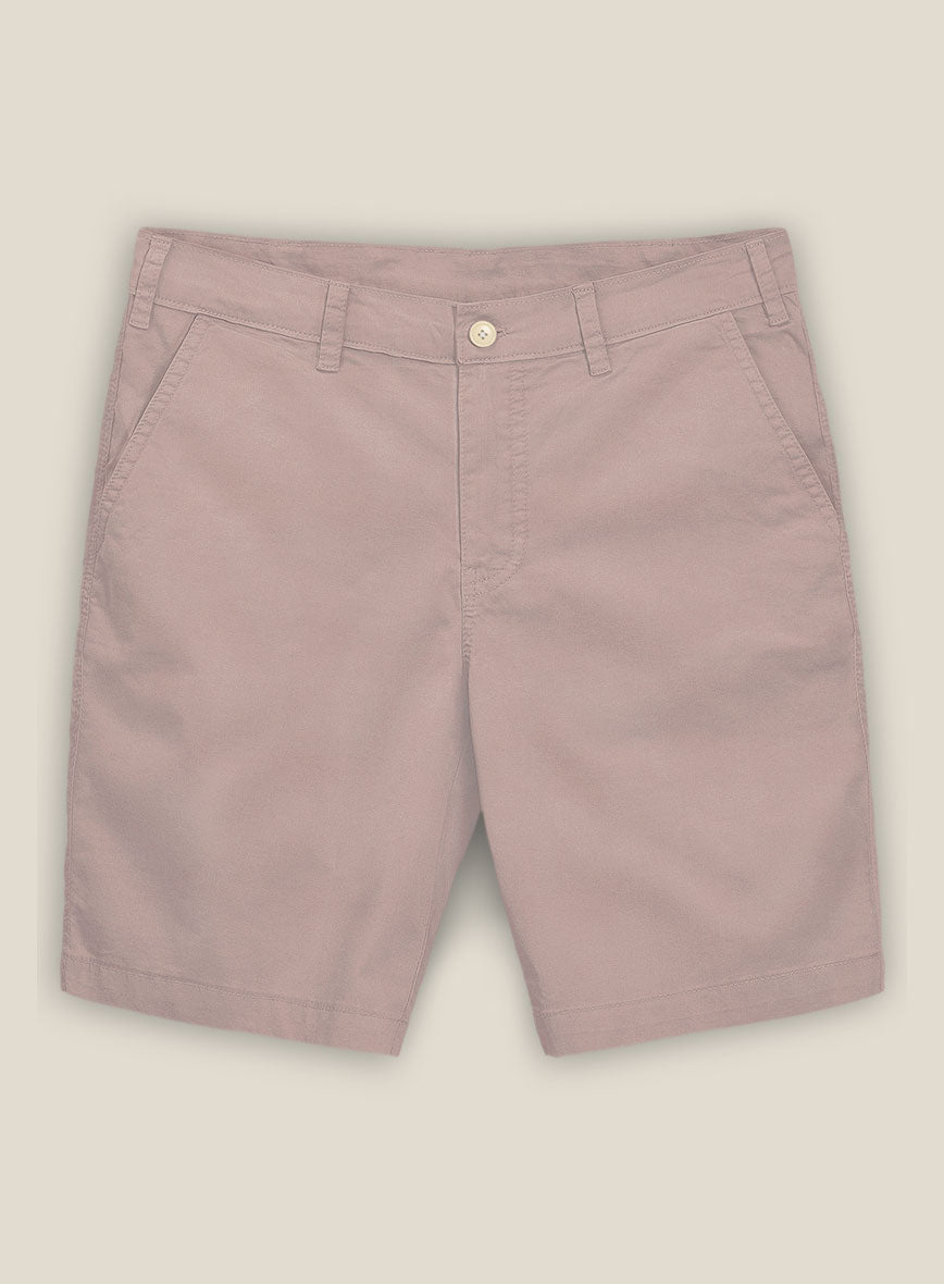 Light Mauve Stretch Chino Shorts - StudioSuits