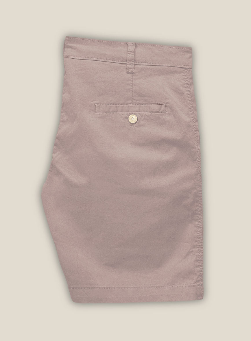 Light Mauve Stretch Chino Shorts - StudioSuits