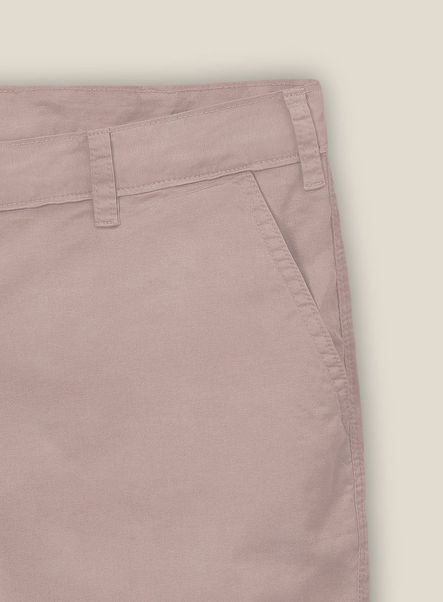 Light Mauve Stretch Chino Shorts - StudioSuits