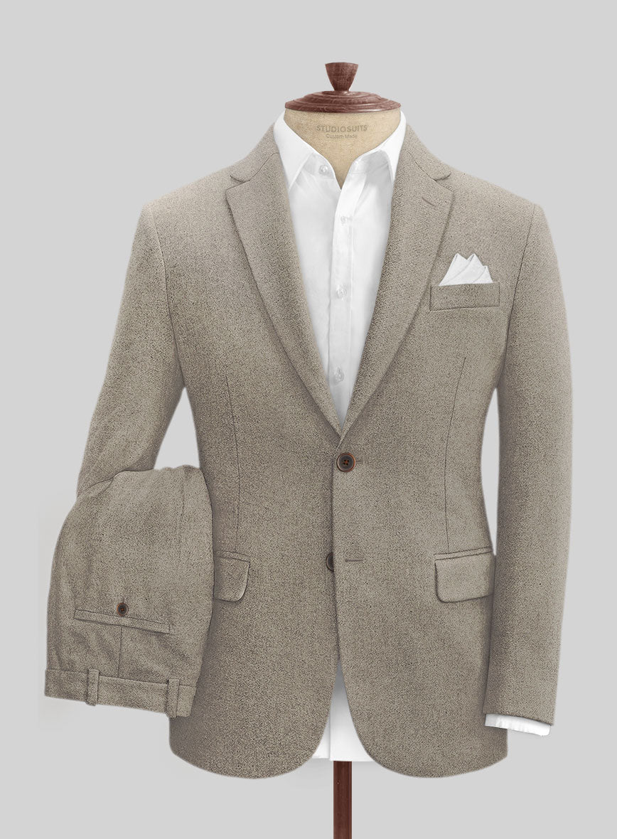 Light Weight Light Brown Tweed Suit - StudioSuits