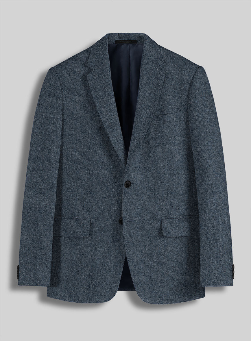 Light Weight Bond Blue Tweed Jacket - StudioSuits