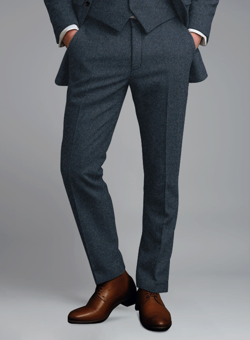 Light Weight Bond Blue Tweed Suit - StudioSuits