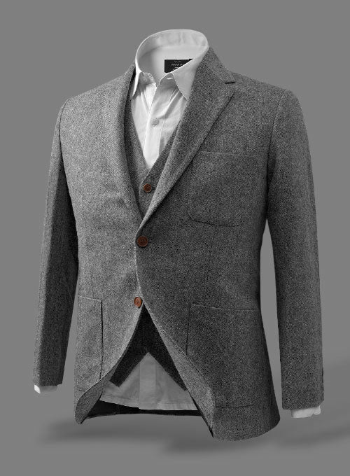 Light Weight Dark Gray Tweed Suit II - StudioSuits