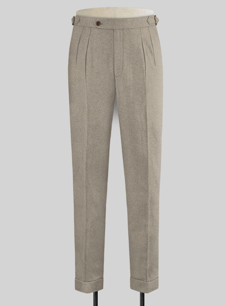 Light Weight Light Brown Highland Tweed Trousers