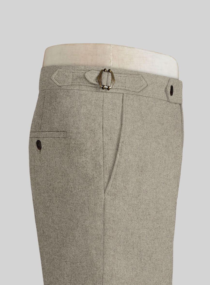 Light Weight Light Brown Highland Tweed Trousers - StudioSuits