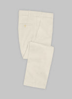 Light Beige Feather Cotton Canvas Stretch Pants