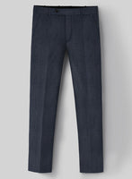 London Loom Navy Blue Abelardo Wool Silk Linen Suit - StudioSuits