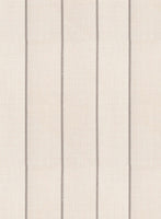 London Loom Beige Stripe Wool Silk Linen Suit - StudioSuits