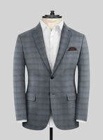 London Loom Blue Bruna Wool Silk Linen Suit - StudioSuits