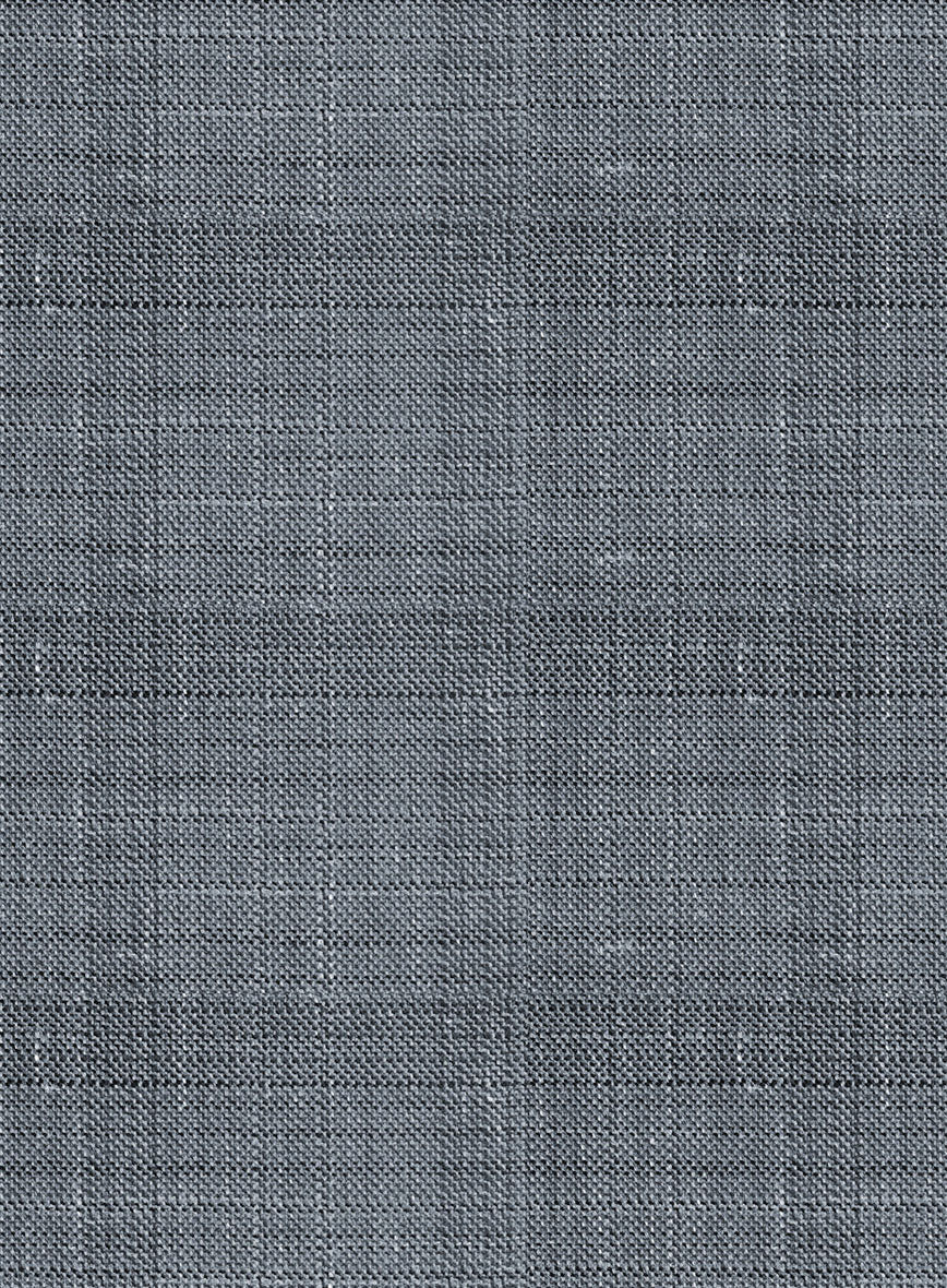 London Loom Blue Bruna Wool Silk Linen Suit - StudioSuits