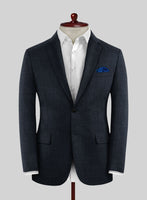 London Loom Blue Twill Wool Silk Linen Suit - StudioSuits