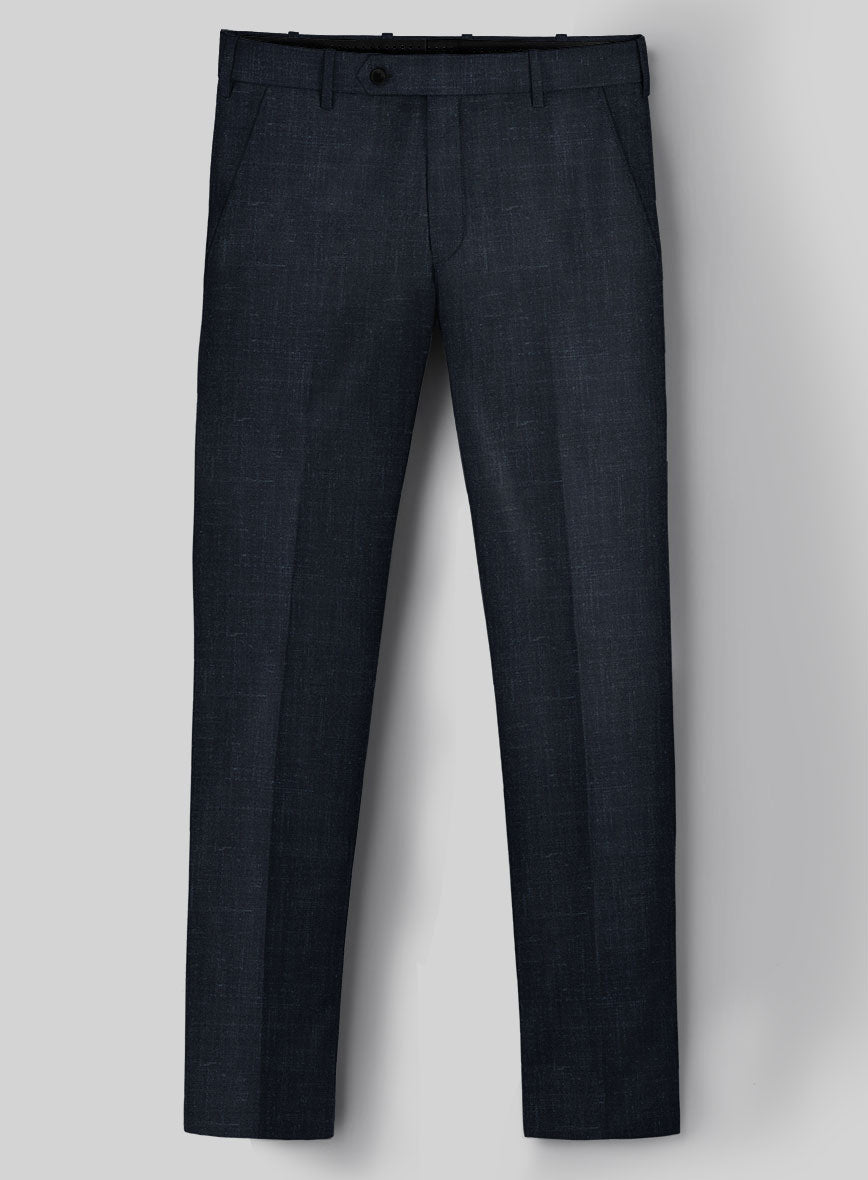 London Loom Blue Twill Wool Silk Linen Suit - StudioSuits