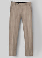 London Loom Brown Stripe Wool Silk Linen Suit - StudioSuits