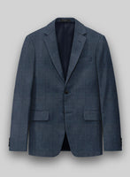 London Loom Dark Blue Abelardo Wool Silk Linen Suit - StudioSuits