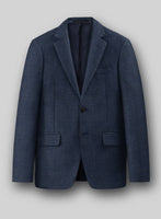 London Loom Dark Blue Nailhead Wool Silk Linen Suit - StudioSuits