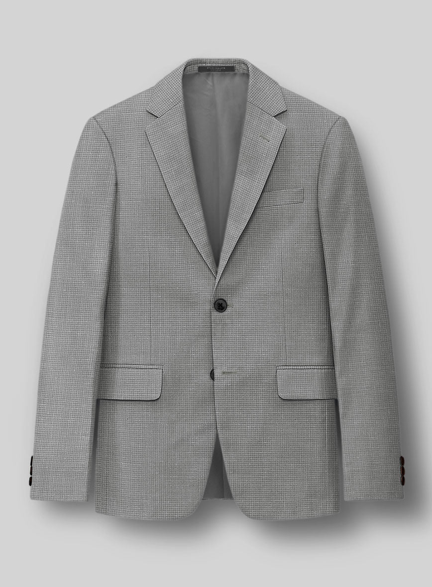 London Loom Gray Abelardo Wool Silk Linen Jacket - StudioSuits