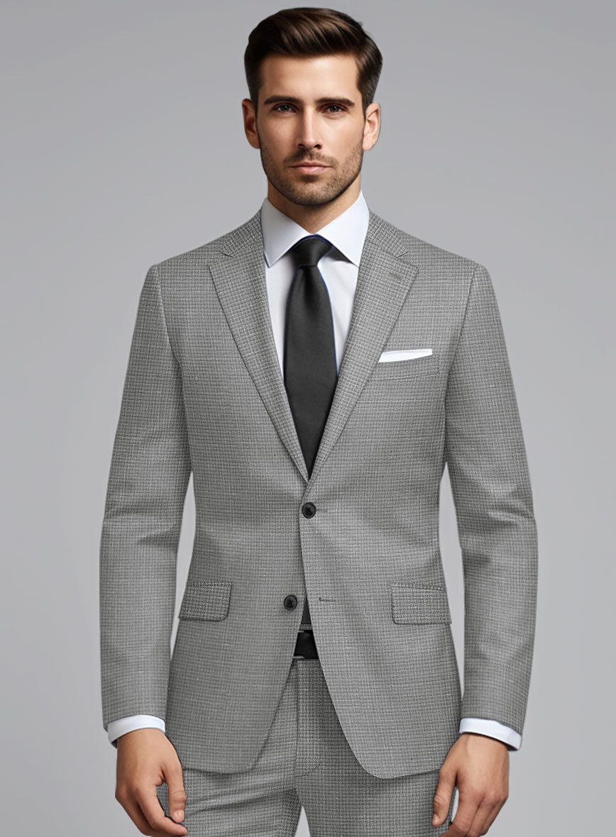 London Loom Gray Abelardo Wool Silk Linen Jacket - StudioSuits