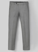 London Loom Gray Abelardo Wool Silk Linen Pants - StudioSuits