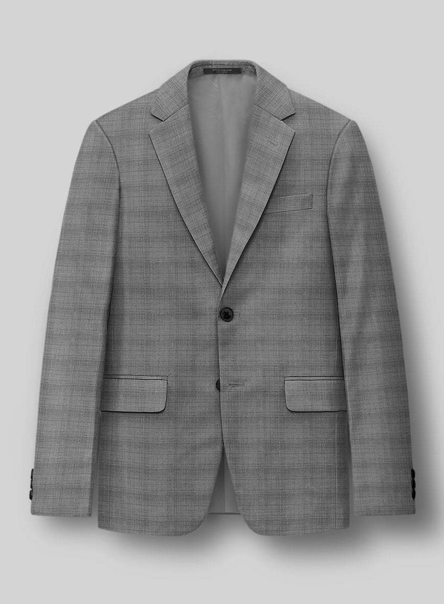 London Loom Gray Bruna Wool Silk Linen Jacket - StudioSuits