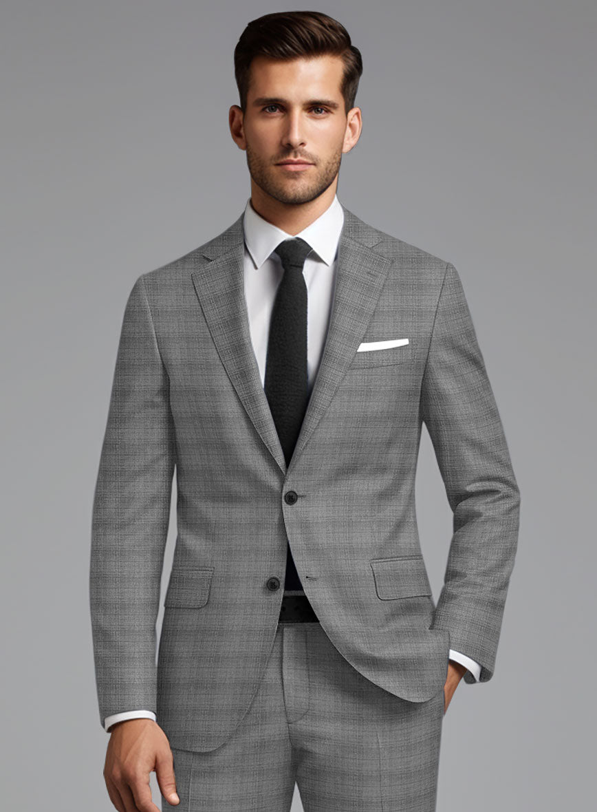 London Loom Gray Bruna Wool Silk Linen Jacket - StudioSuits