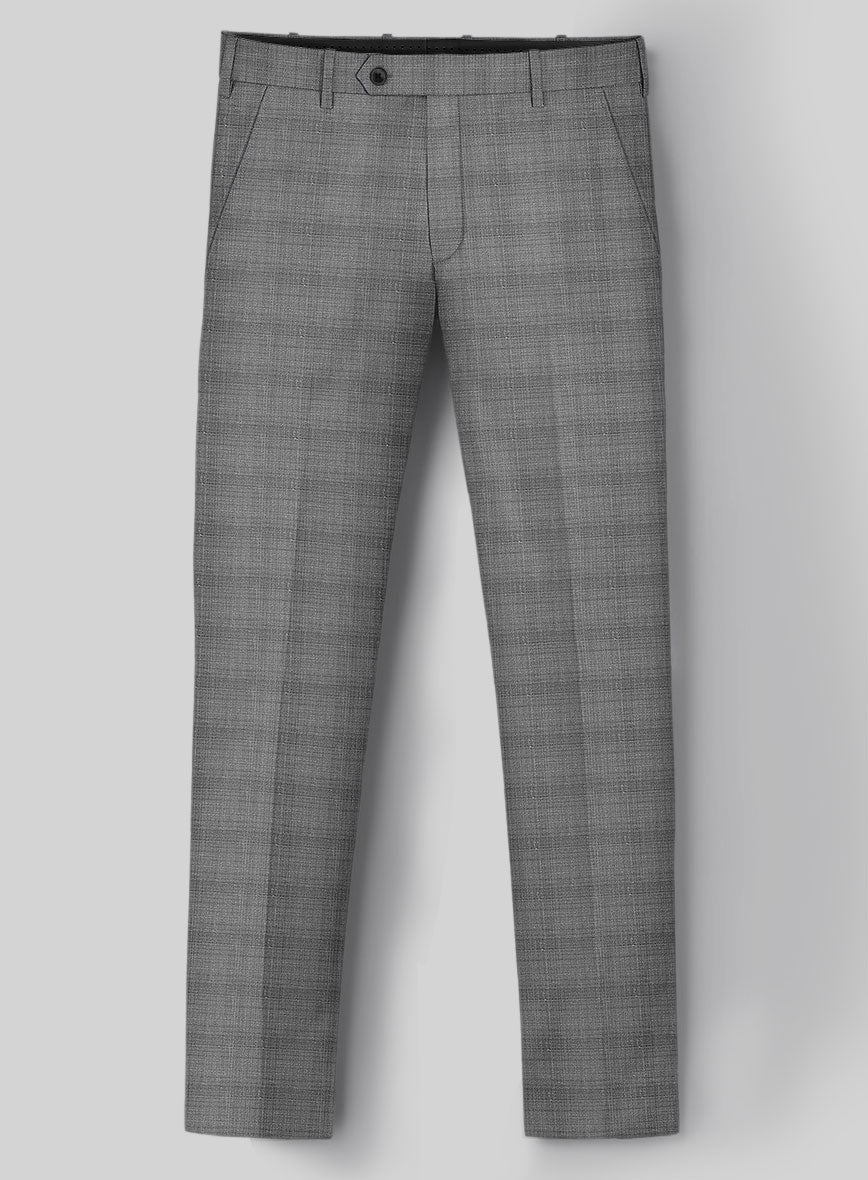 London Loom Gray Bruna Wool Silk Linen Pants - StudioSuits