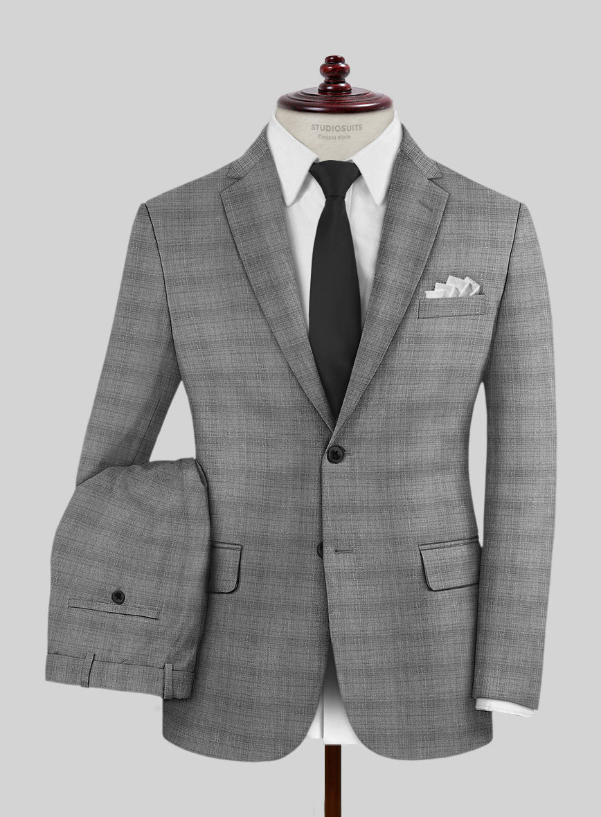 London Loom Gray Bruna Wool Silk Linen Suit - StudioSuits