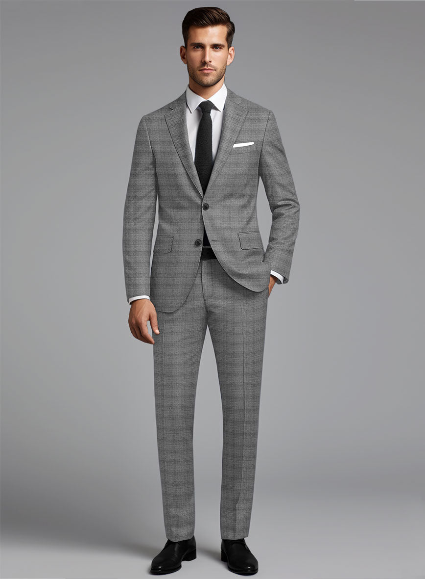 London Loom Gray Bruna Wool Silk Linen Suit - StudioSuits