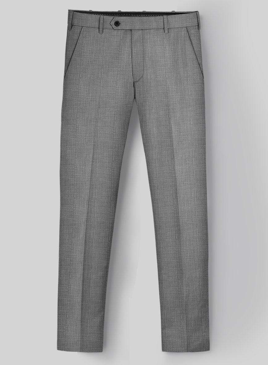 London Loom Gray Eufemia Wool Silk Linen Pants - StudioSuits