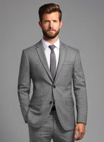 London Loom Gray Eufemia Wool Silk Linen Suit - StudioSuits