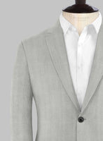 London Loom Gray Herringbone Wool Silk Linen Suit - StudioSuits