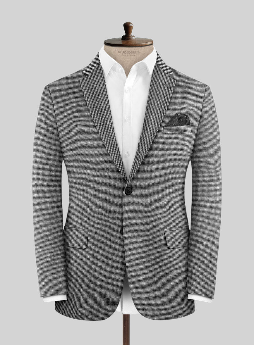 London Loom Gray Nailhead Wool Silk Linen Jacket - StudioSuits