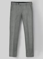 London Loom Gray Stripe Wool Silk Linen Suit - StudioSuits