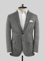 London Loom Gray Twill Wool Silk Linen Suit - StudioSuits