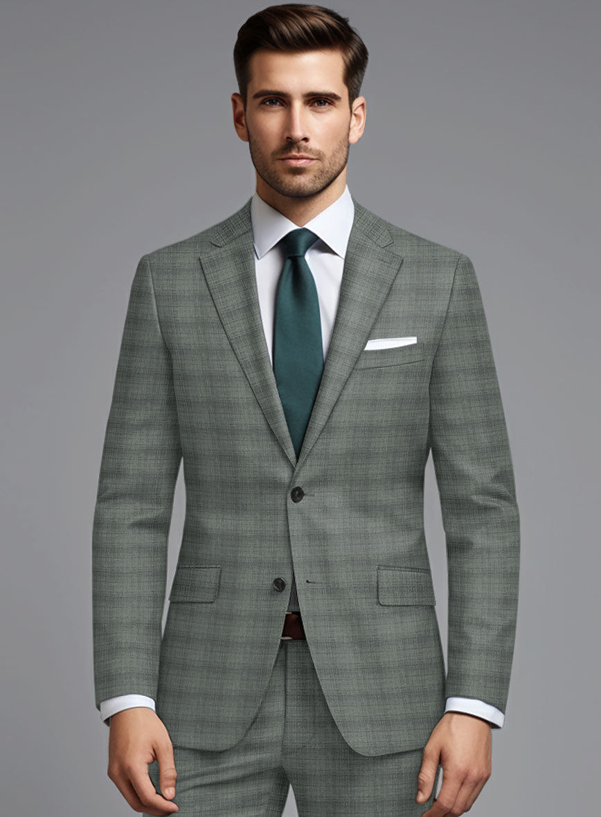 London Loom Green Bruna Wool Silk Linen Jacket - StudioSuits