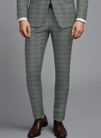 London Loom Green Bruna Wool Silk Linen Suit - StudioSuits