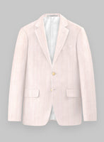 London Loom Pink Herringbone Wool Silk Linen Suit - StudioSuits