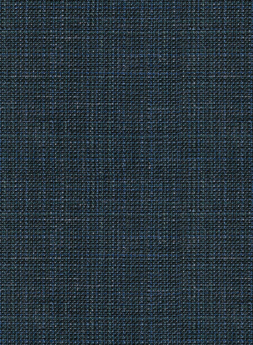 London Loom Teal Blue Ilaria Wool Silk Linen Suit - StudioSuits