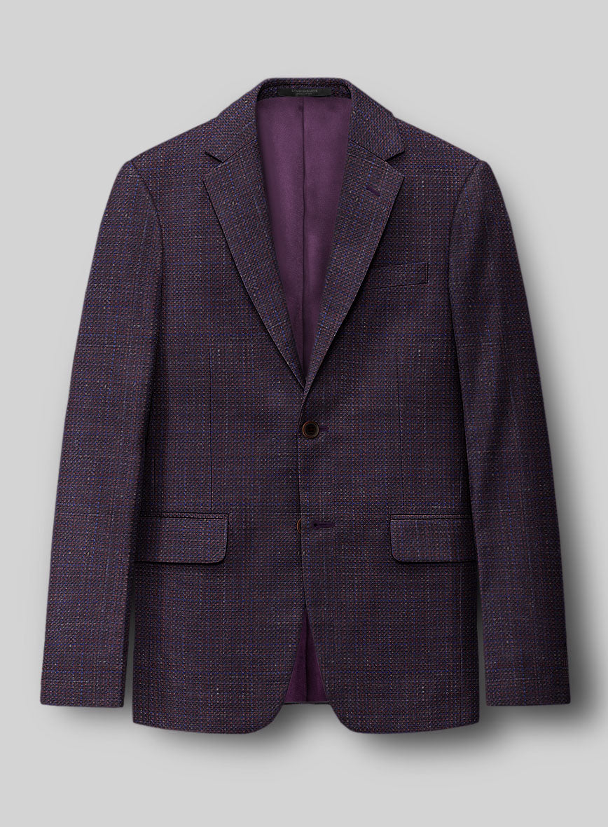 London Loom Wine Ilaria Wool Silk Linen Suit - StudioSuits