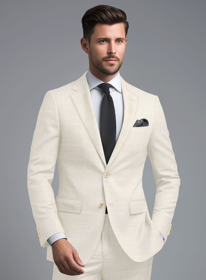 Loro Piana Bianchi Wool Silk Linen Jacket - StudioSuits